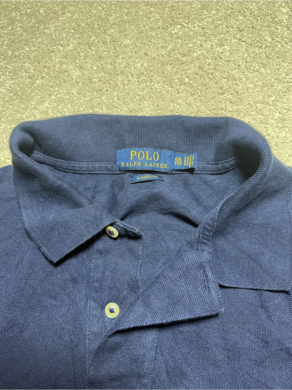 Polo Ralph Lauren Polo Shirt Adult XXL Short Sleeve Dark Blue W/ Red Pony Mens